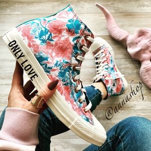 custom floral converse